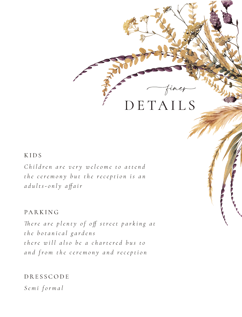 Autumn Bouqet Information Cards - Digital Printing design preview