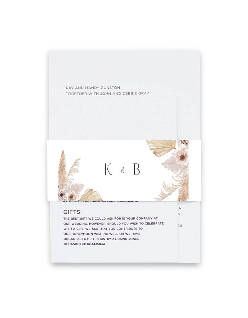 Rustic Pampas Belly Bands - Digital Printing design preview