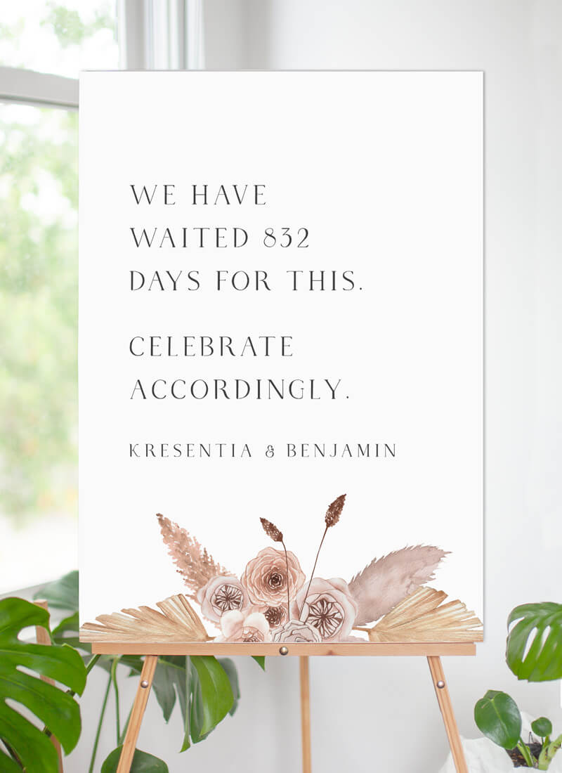 Rustic Pampas - Wedding Signs