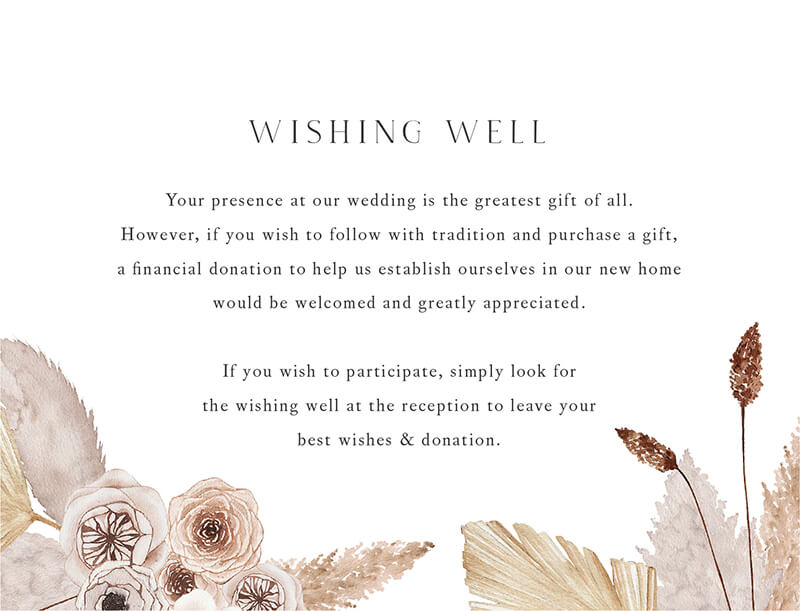 Rustic Pampas Wishing Well - Digital Printing design preview