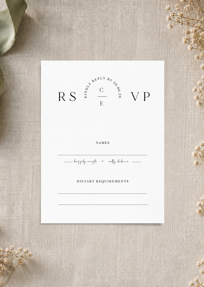 Simplify RSVP Cards - Digital Printing design preview