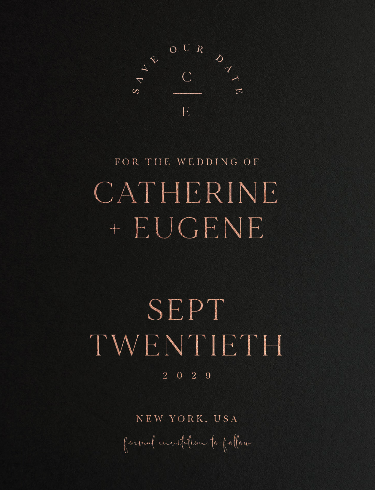 Simplify Save The Date - Colour Stock + Foil design preview