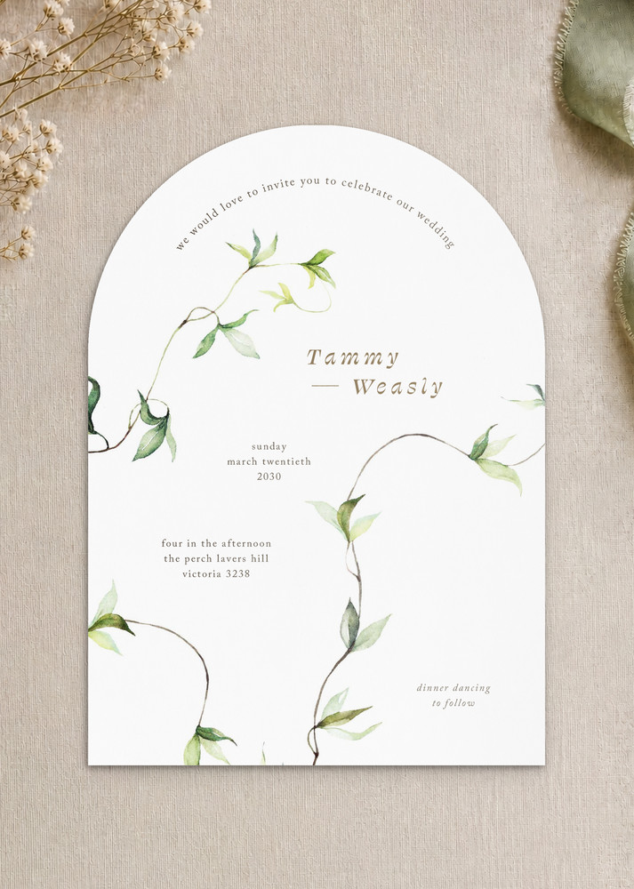 Delicate Leaves - Wedding Invitations