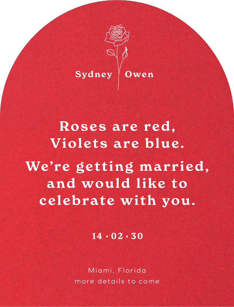 Roses are Red - Save The Date
