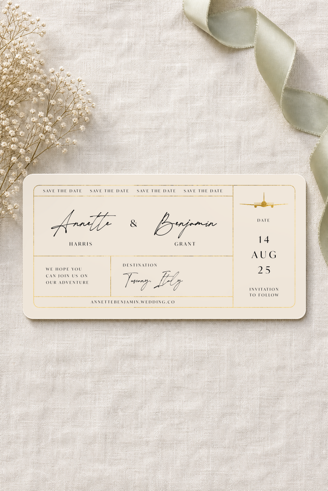 Handwritten Ticket - Save The Date