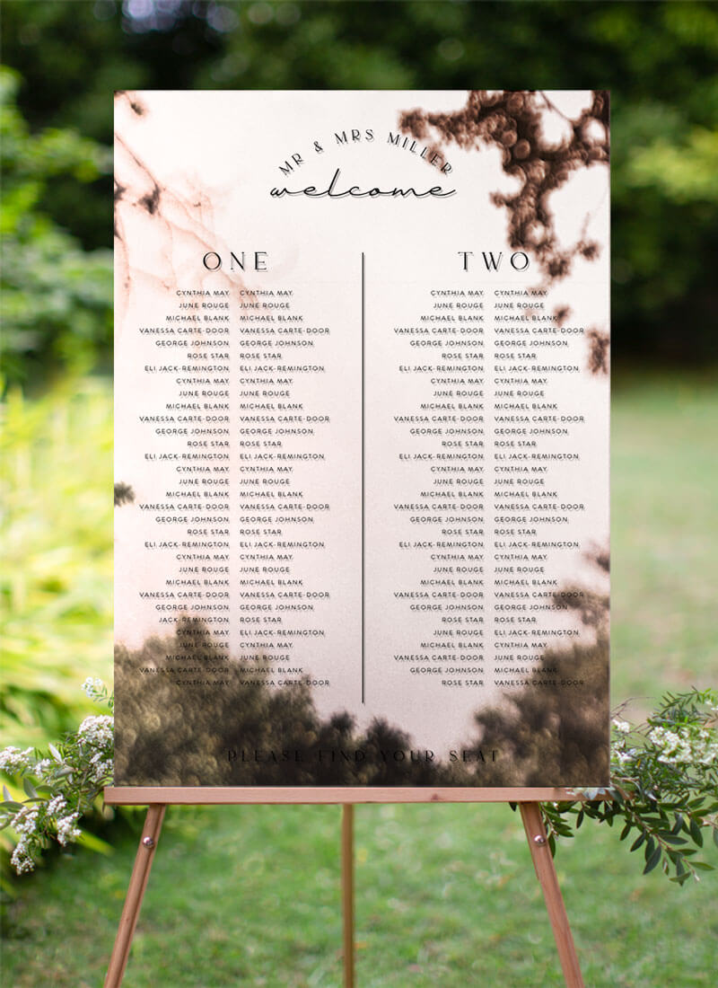 Byron Wedding Seating Chart - Digital Printing design preview