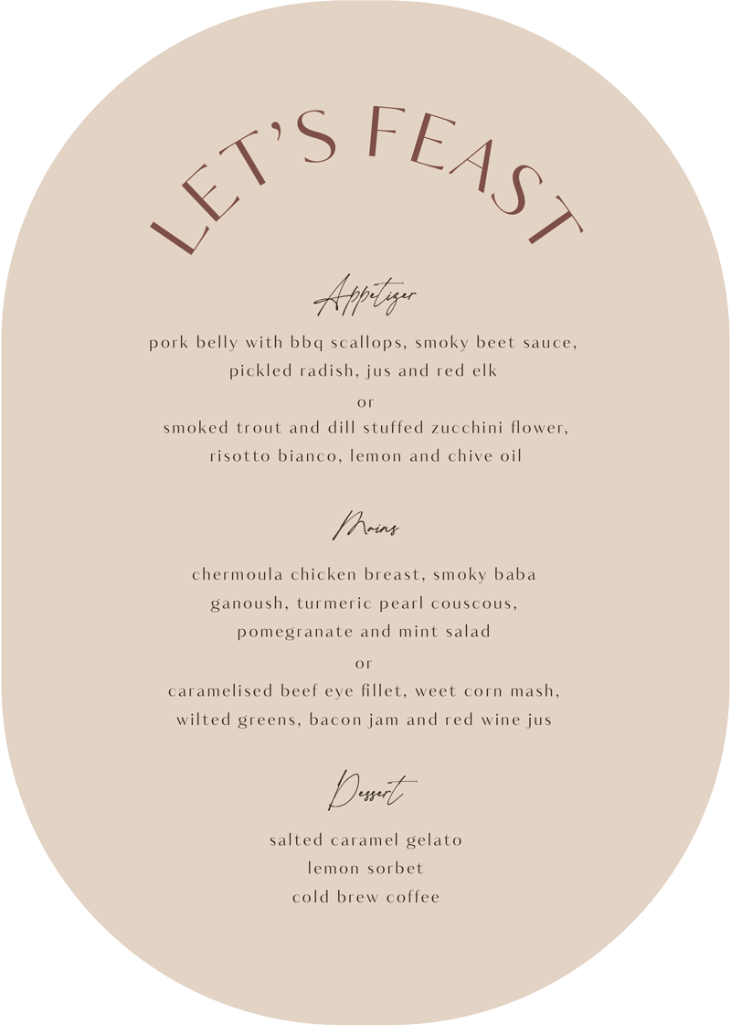 Impressionist Wedding Menu - Digital Printing design preview