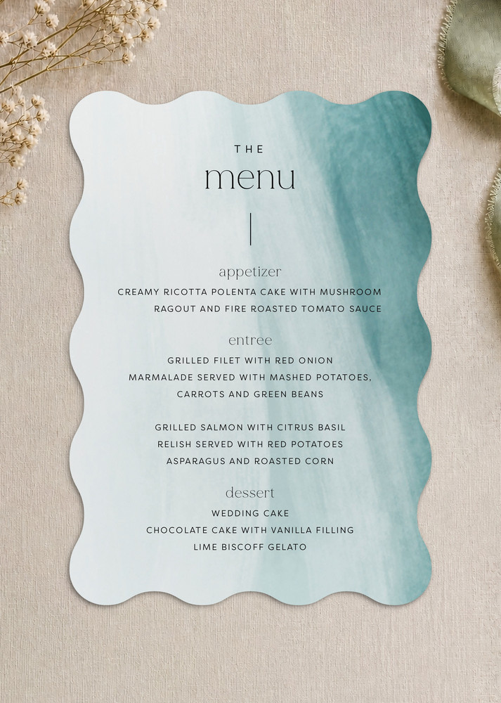 Coastal Seaside Wedding Menu - Digital Printing design preview