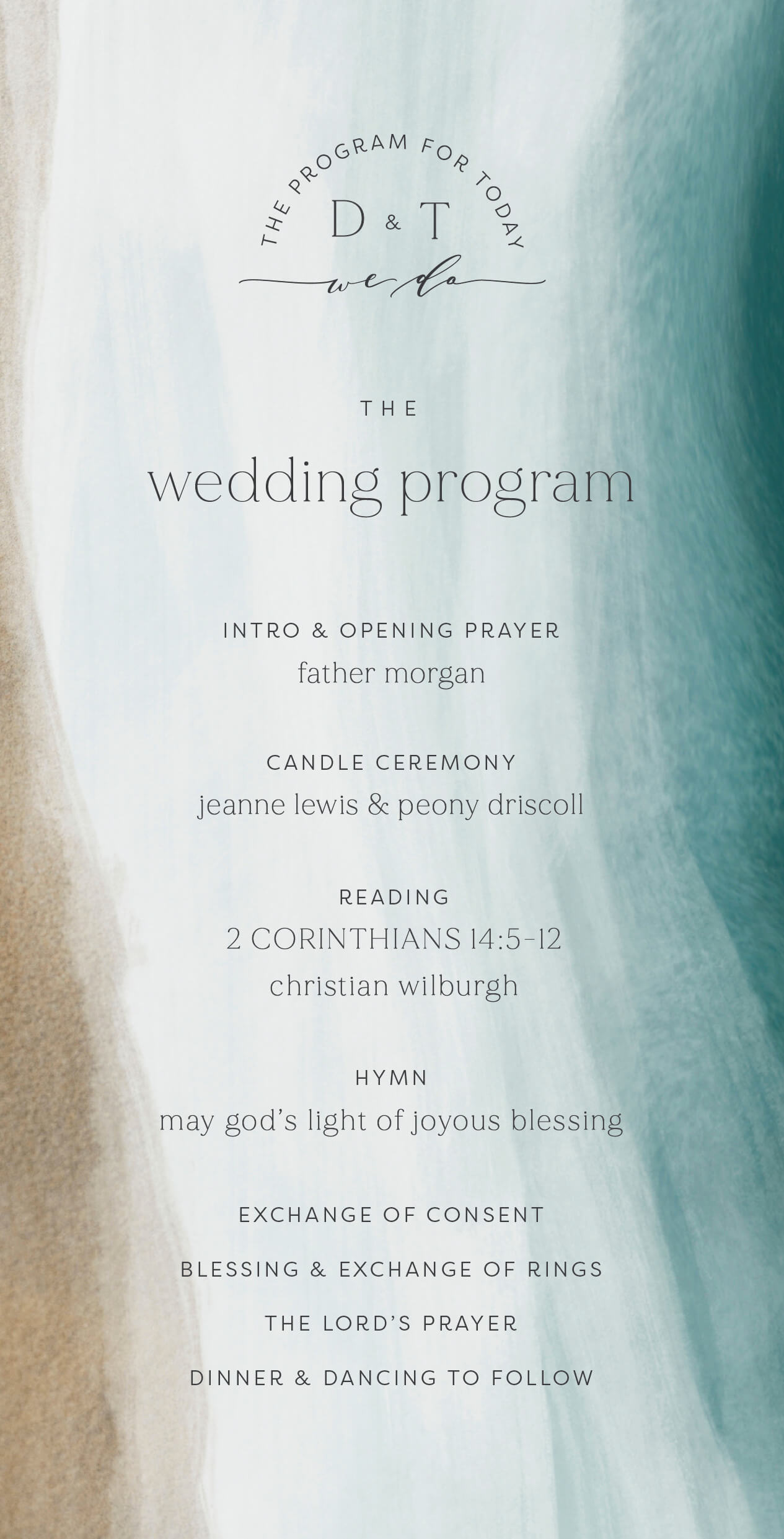 Coastal Seaside - Wedding Programs