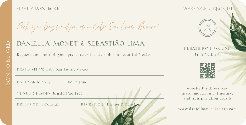 Cabo Tropical - Wedding Invitations