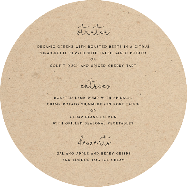 Love Garden Wedding Menu - Digital Printing design preview