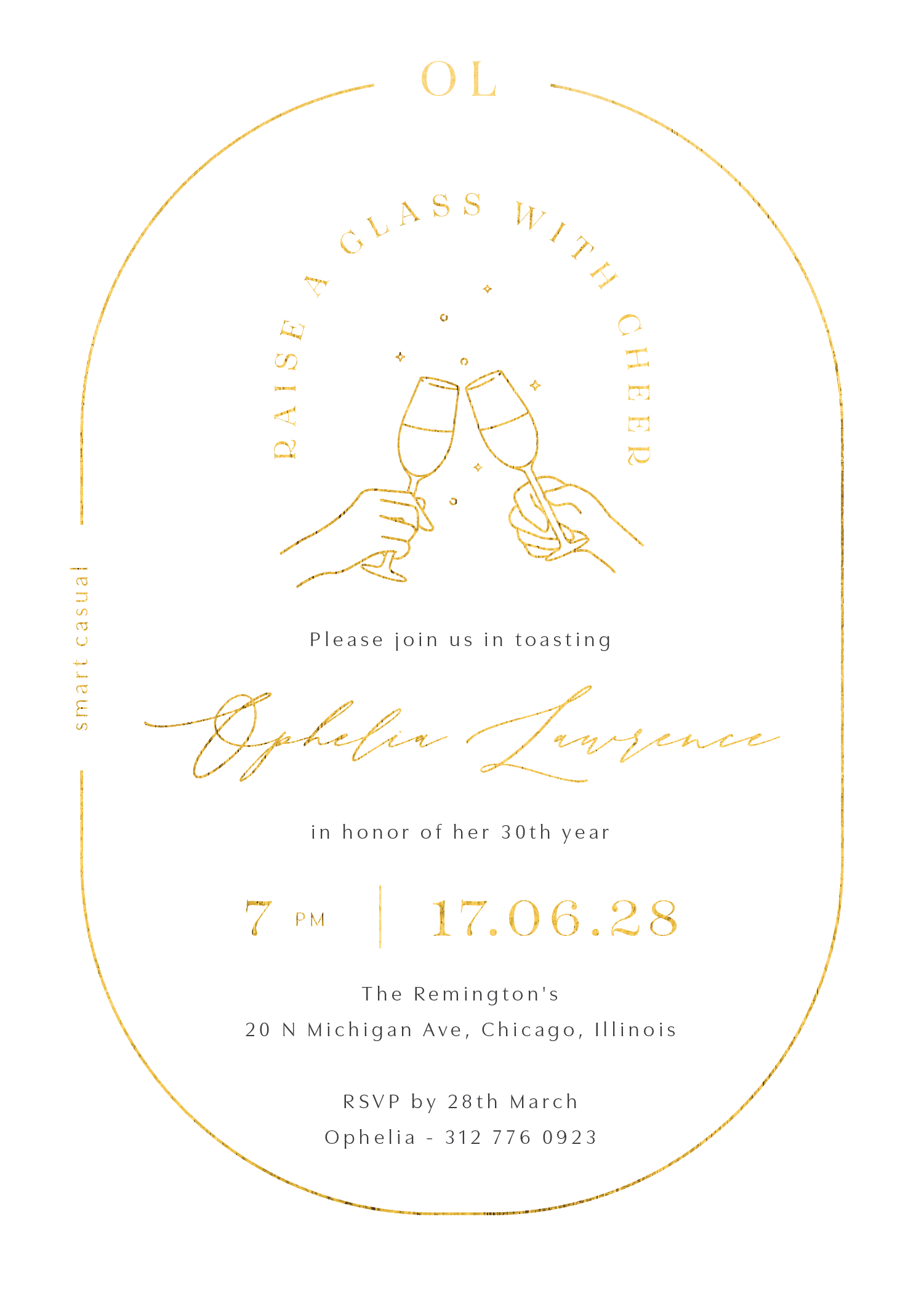 Raise a Toast - Birthday Invitations