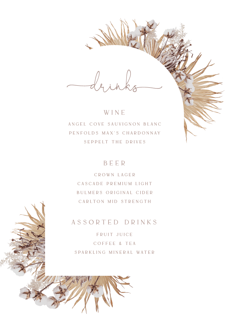 Love Garden Wedding Menu - Digital Printing design preview
