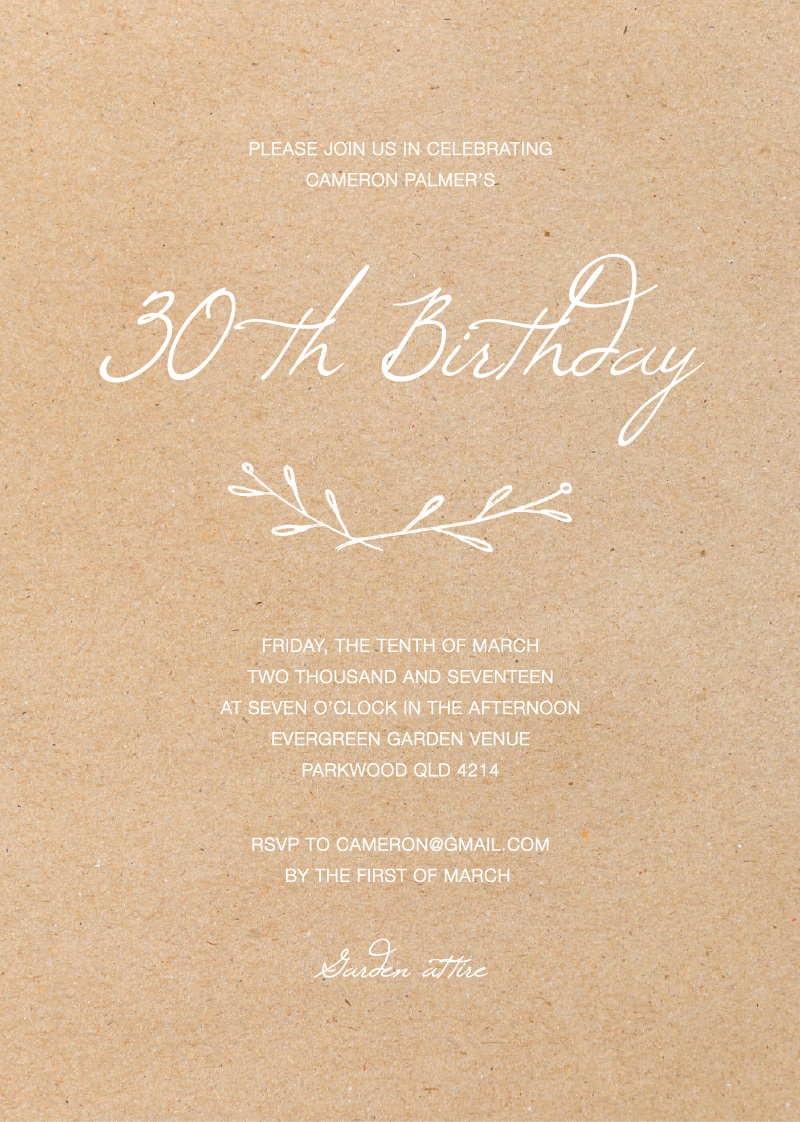 Rustic Birthday - Birthday Invitations