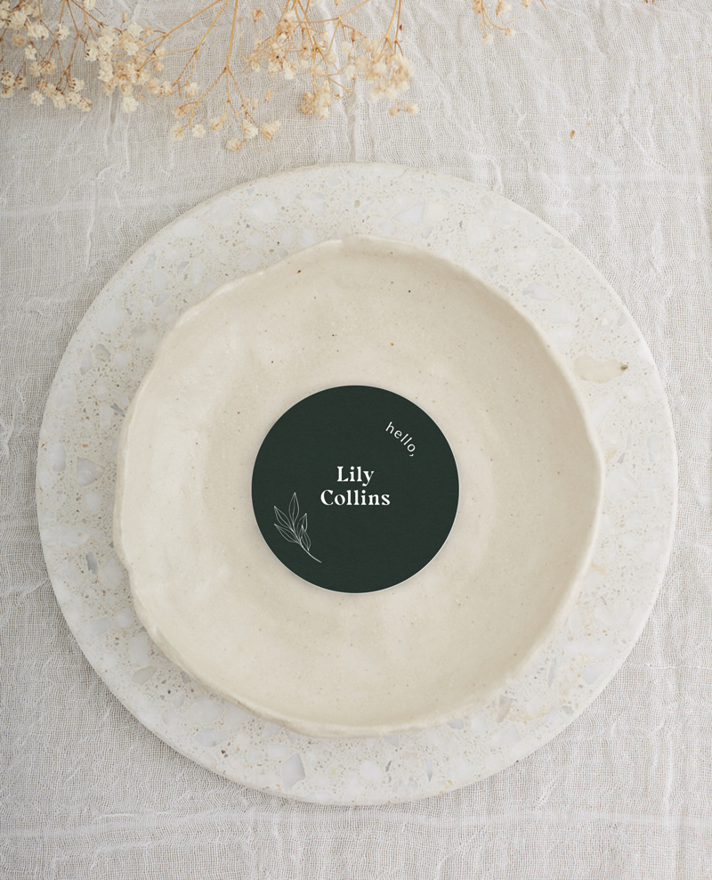 Verdure Wedding Place Cards - White Ink design preview