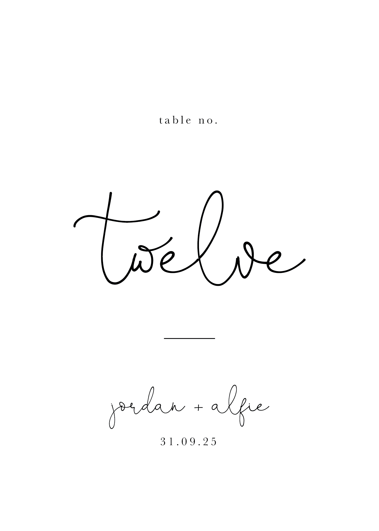 Liv Table Numbers - Digital Printing design preview