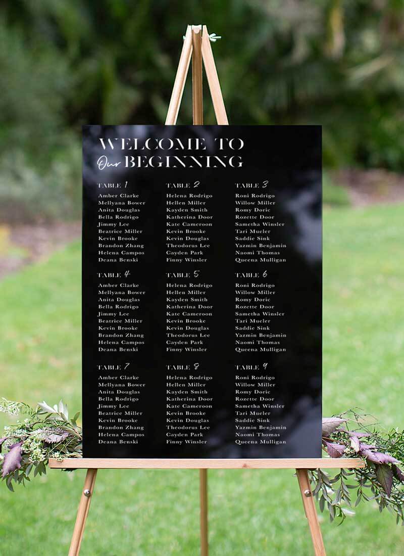 Smoke - Wedding Seating Chart