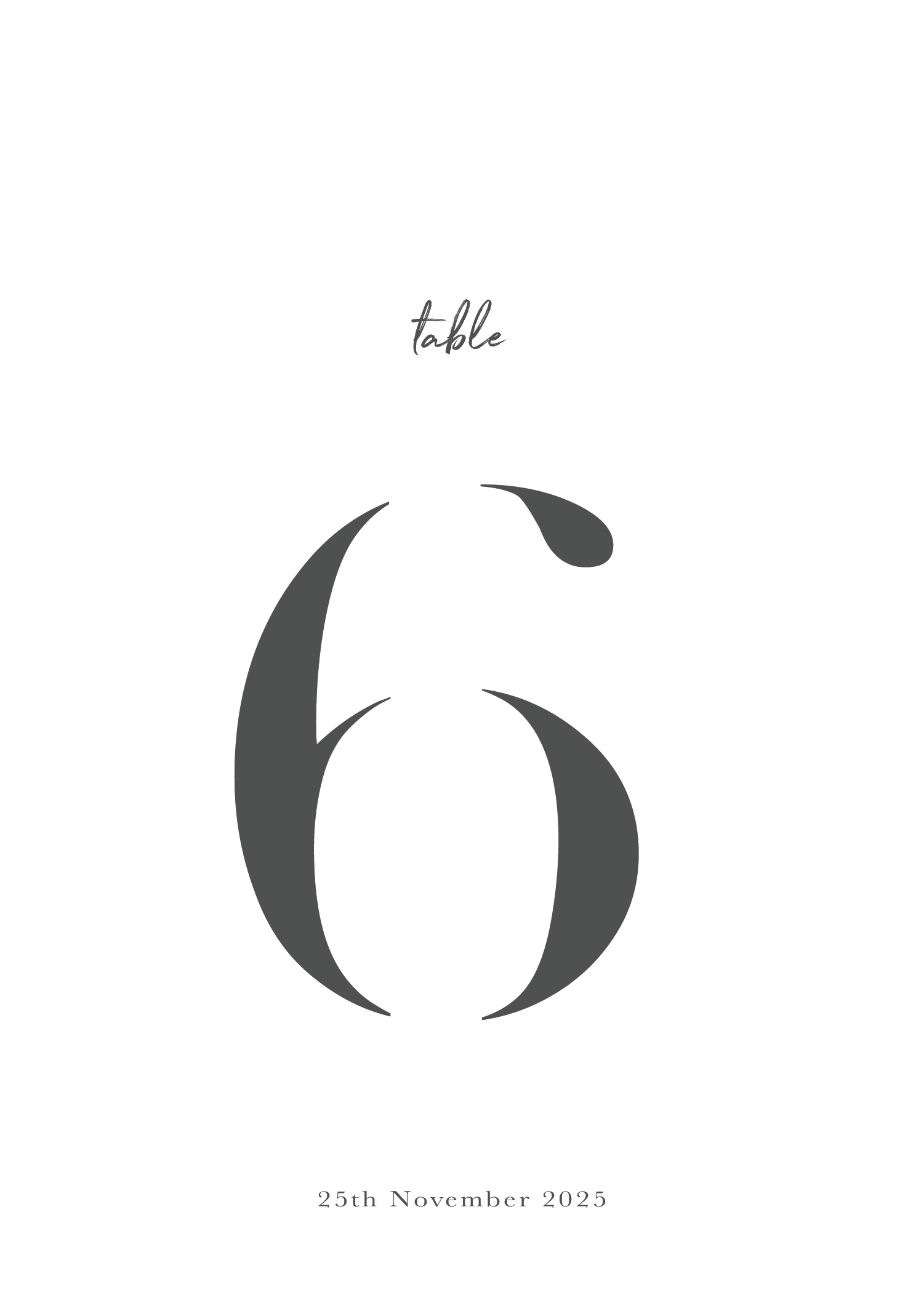 Smoke Table Numbers - Digital Printing design preview