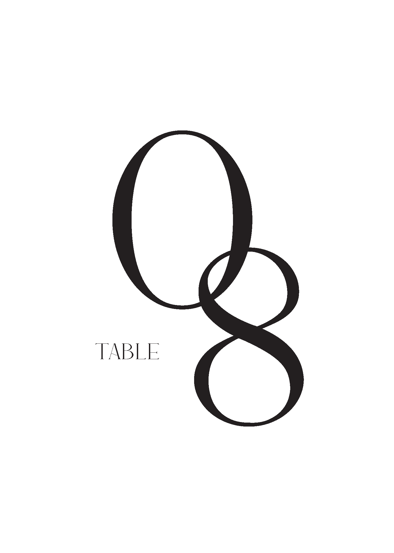 Marion Table Numbers - Digital Printing design preview