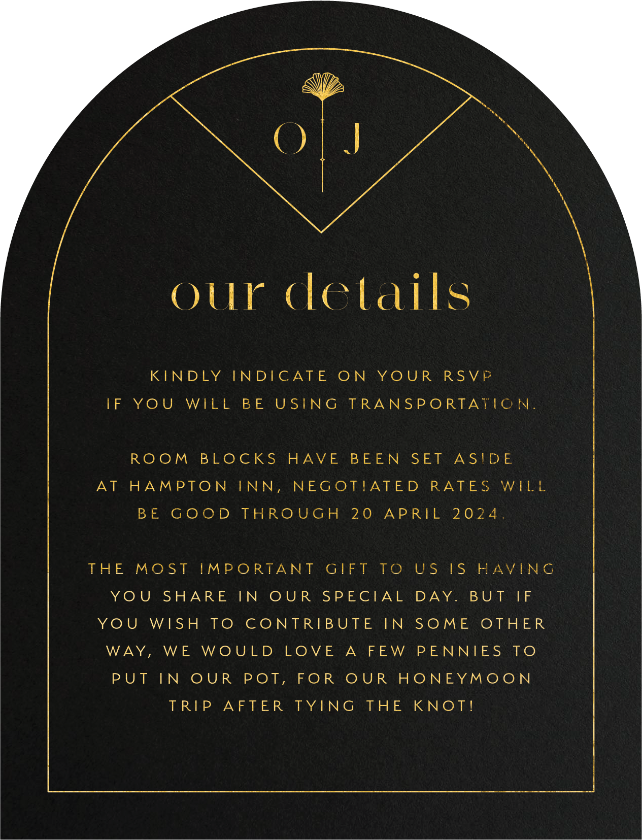 Arch Deco Information Cards - Colour Stock + Foil design preview