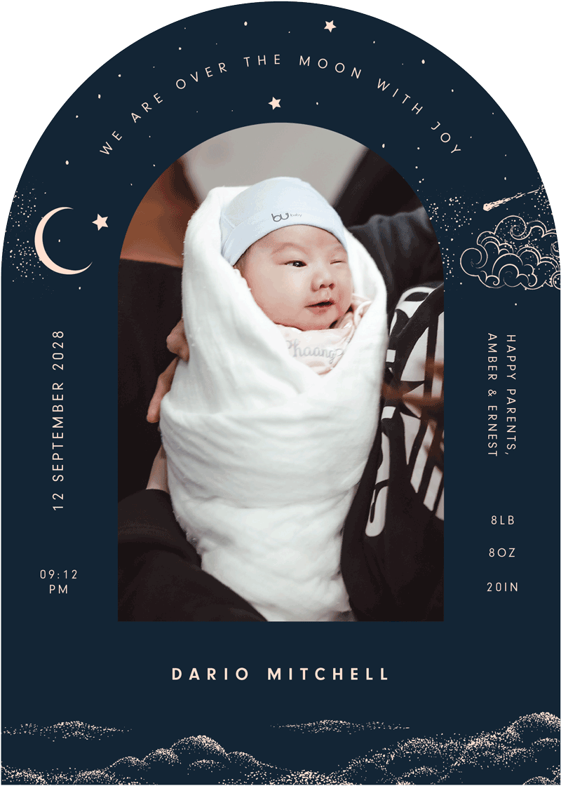 Night Dream - Baby Announcements