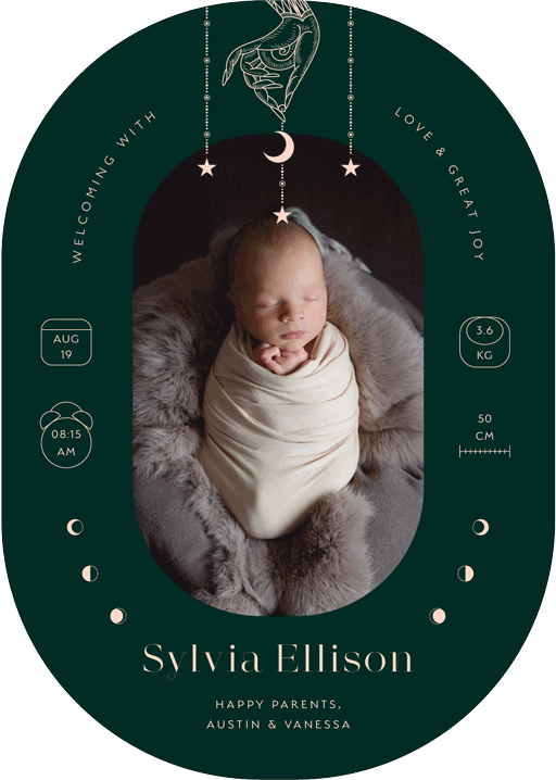 La Lune Baby Announcements - Digital Printing design preview