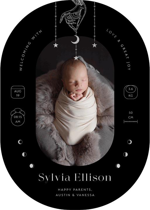 La Lune Baby Announcements - Flat Foil design preview