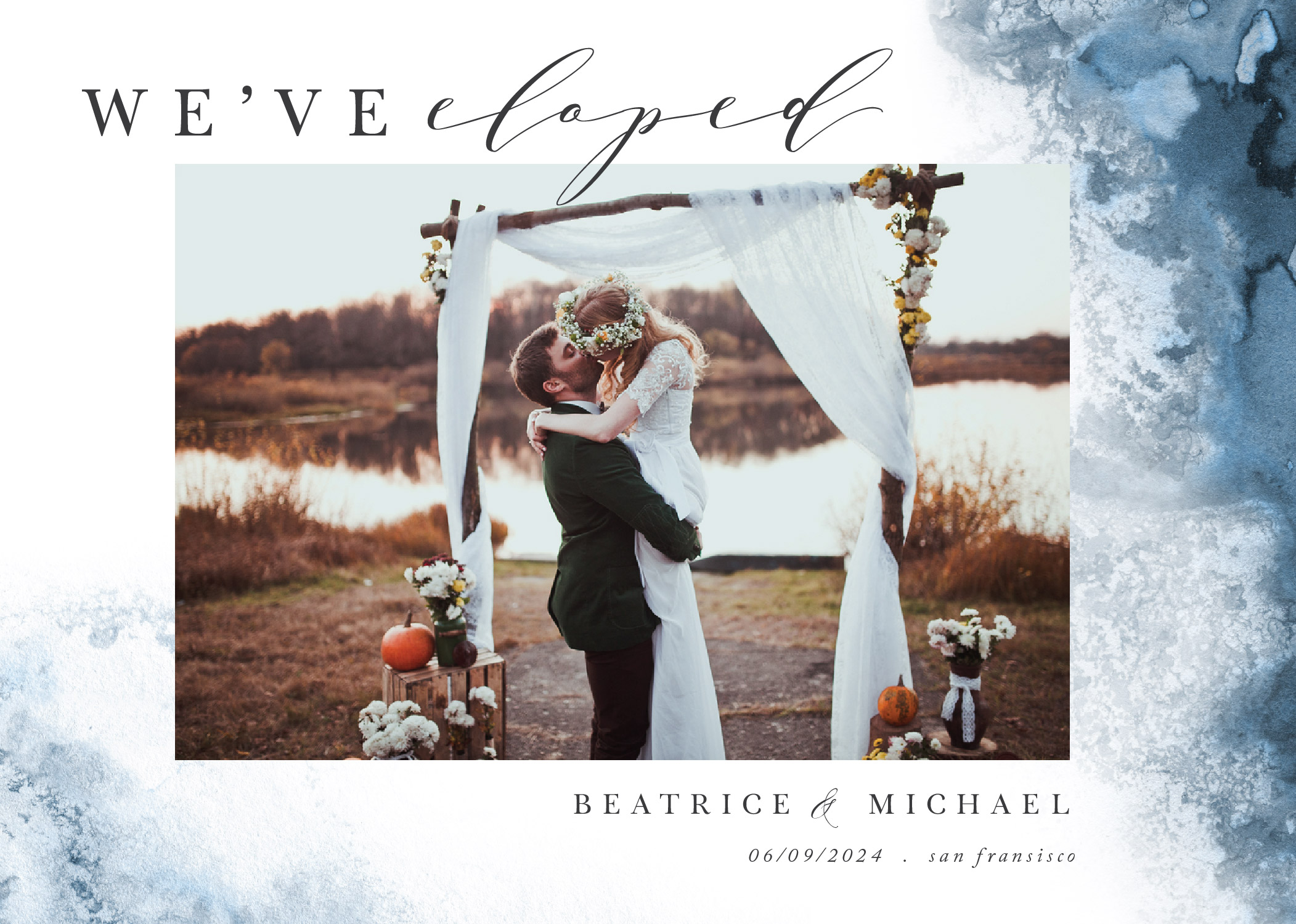 Cerulean Blush - Wedding Announcements