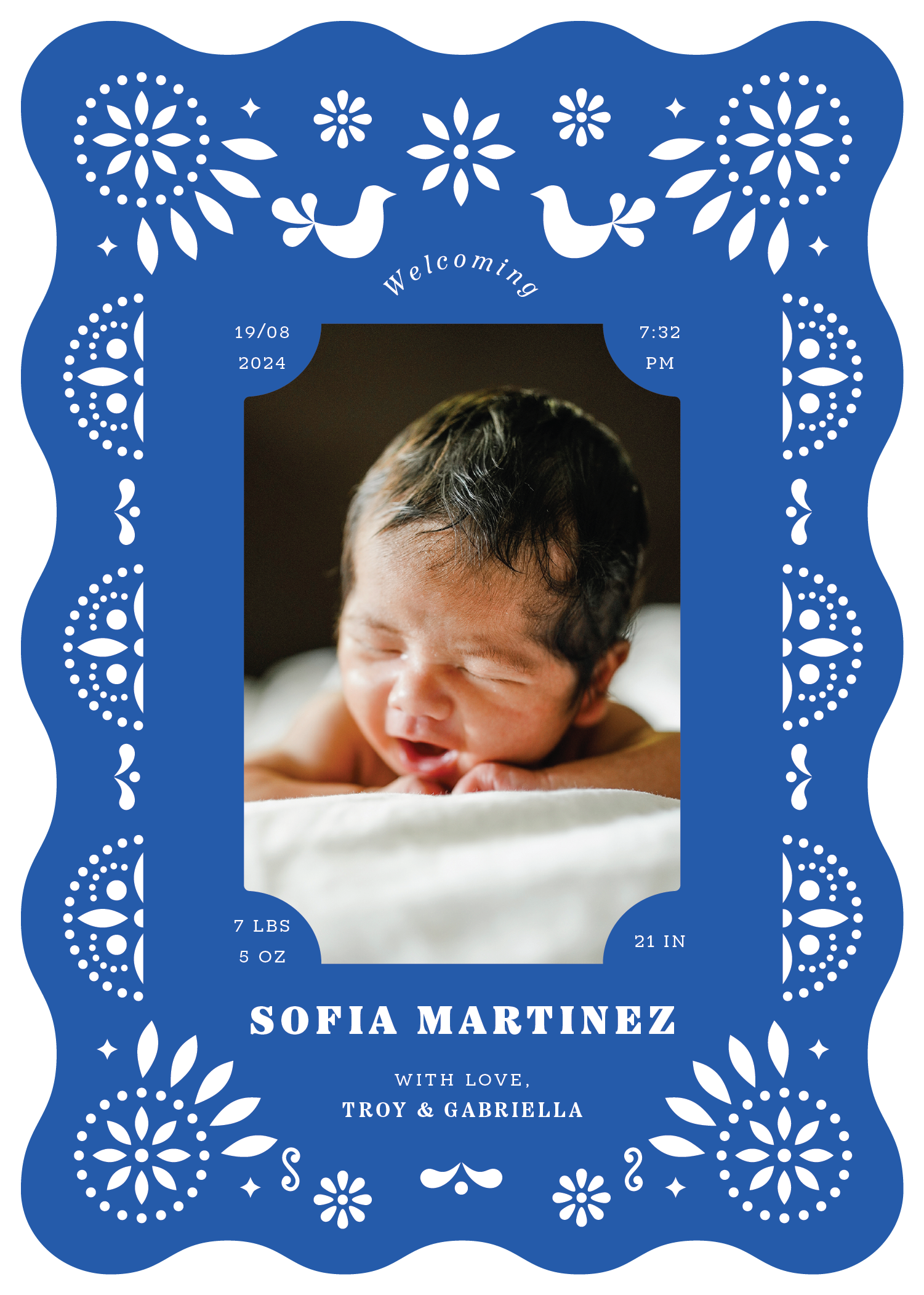 Paloma Baby Announcements - Digital Printing design preview