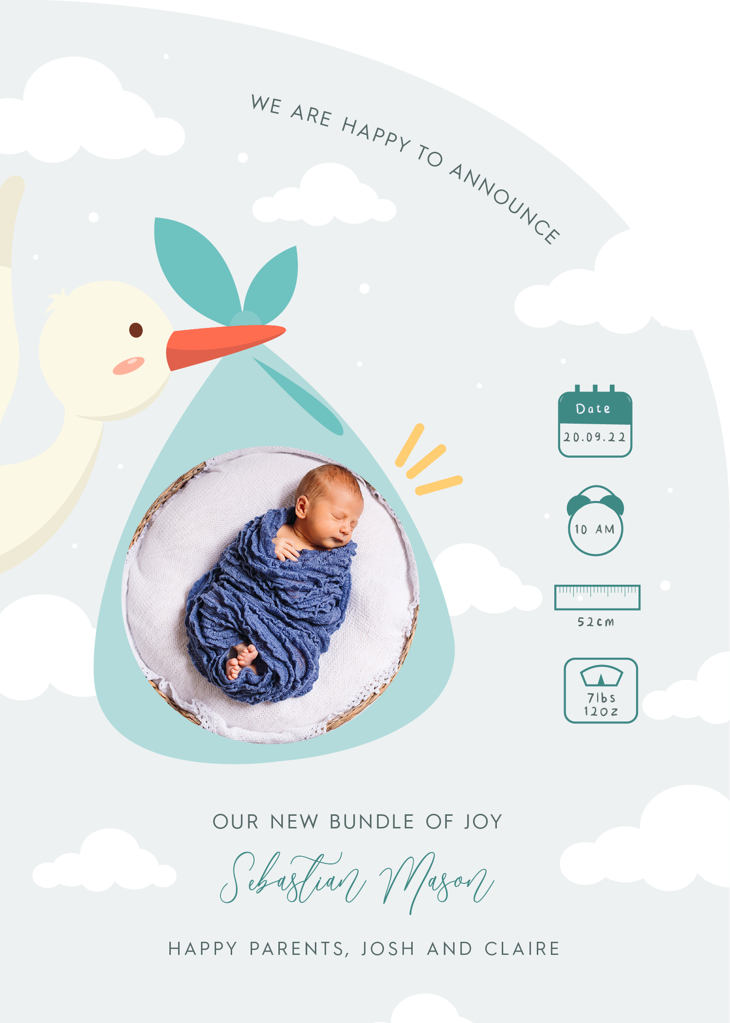 Special Delivery Baby Announcements - Digital Printing design preview