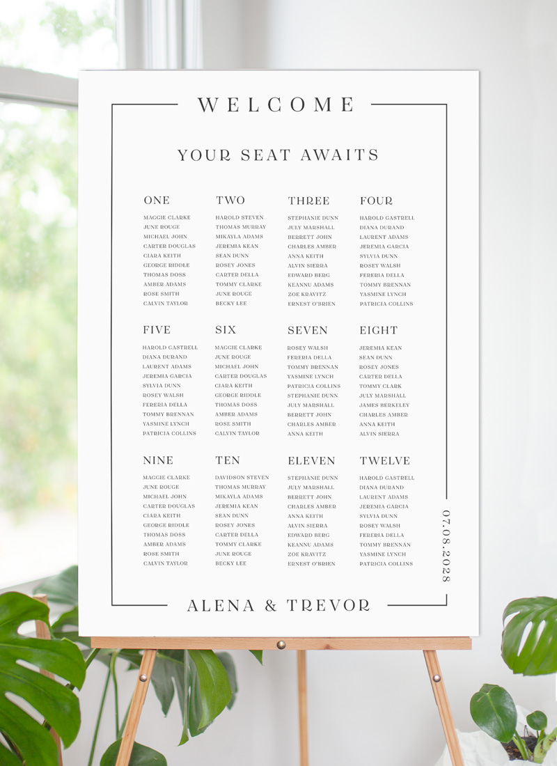 All Minimal - Wedding Seating Chart