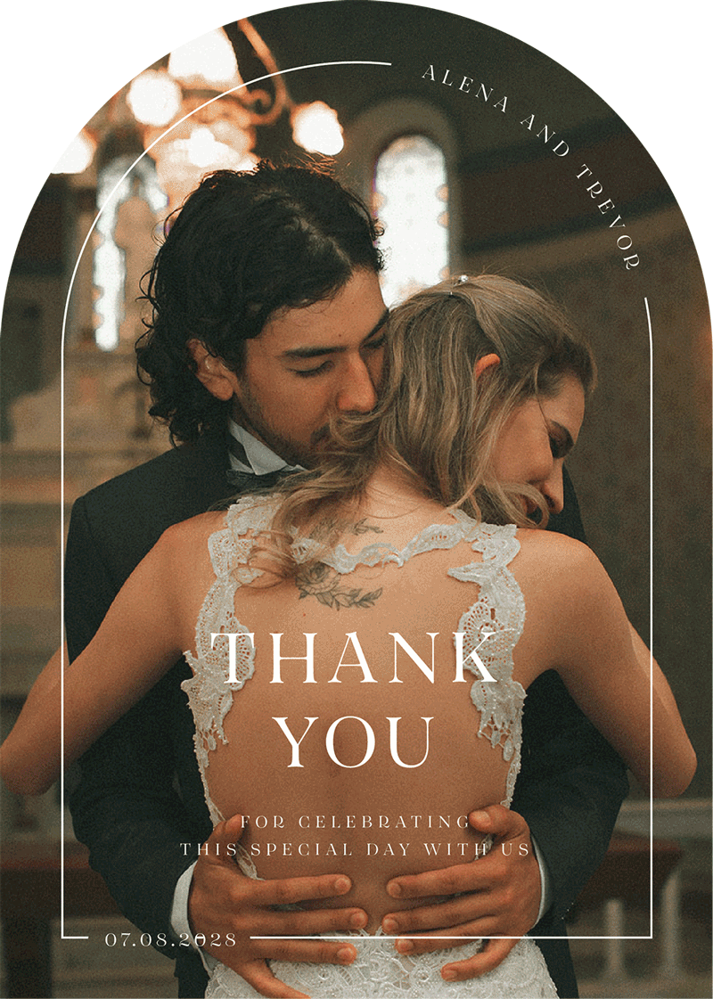 All Minimal Wedding Thank You Cards - Digital Printing design preview