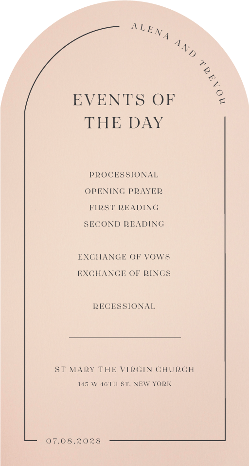 All Minimal Wedding Programs - Digital Printing design preview