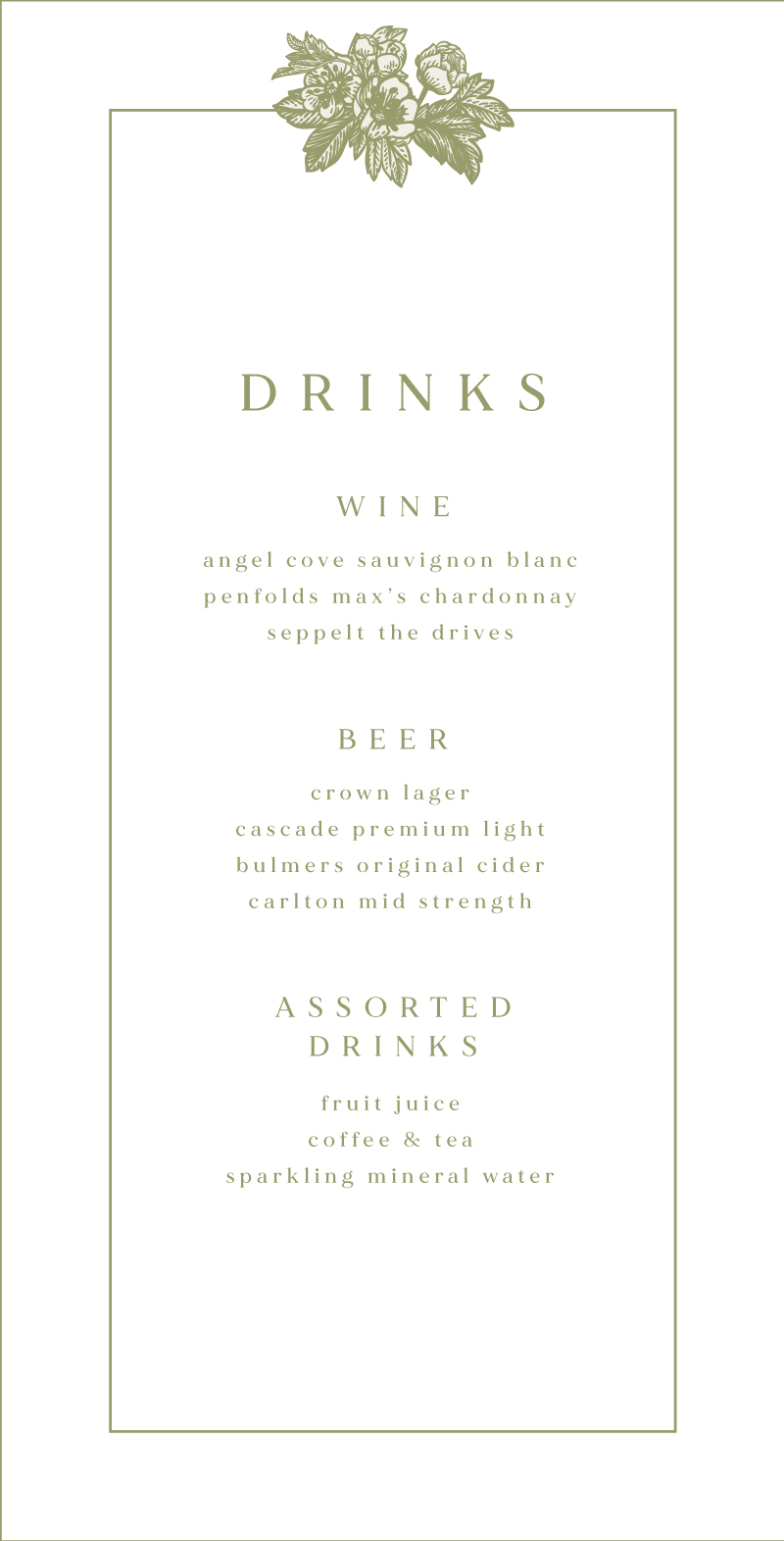 Visco Garden Wedding Menu - Digital Printing design preview