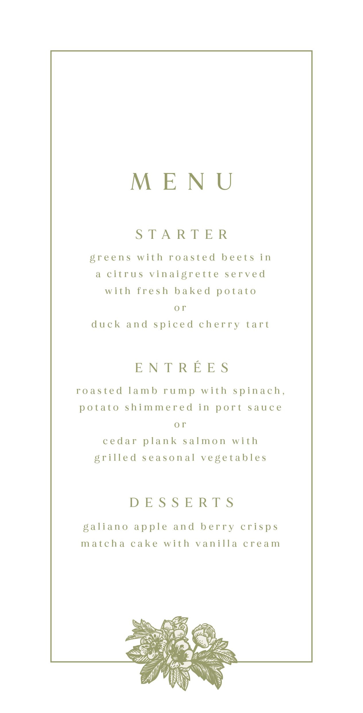 Visco Garden Wedding Menu - Digital Printing design preview