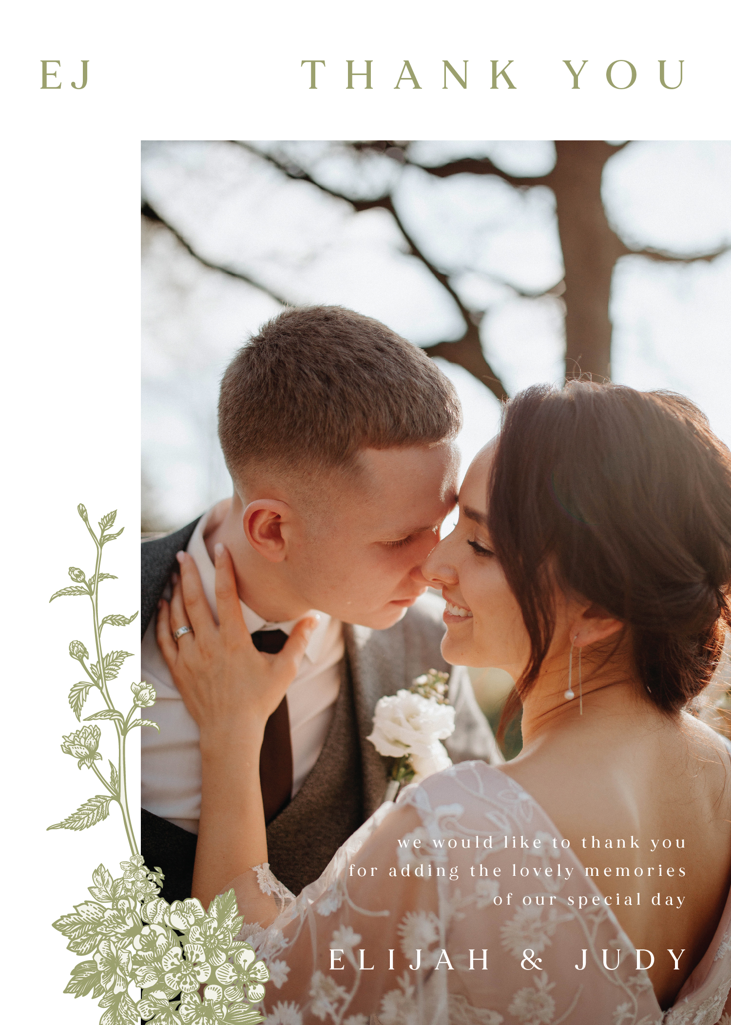 Visco Garden Wedding Thank You Cards - Digital Printing design preview