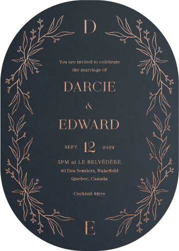 Herbarium Wedding Invitations - Colour Stock + Foil design preview