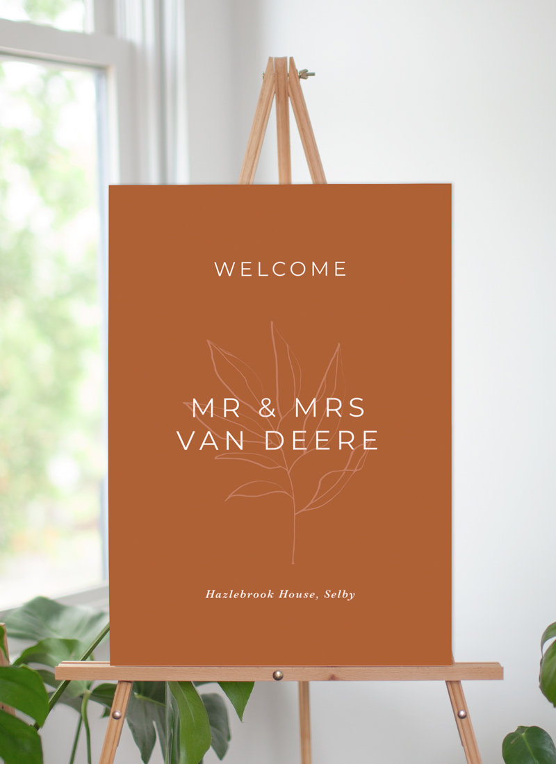 Rustic Leaves Wedding Signs - Digital Printing design preview