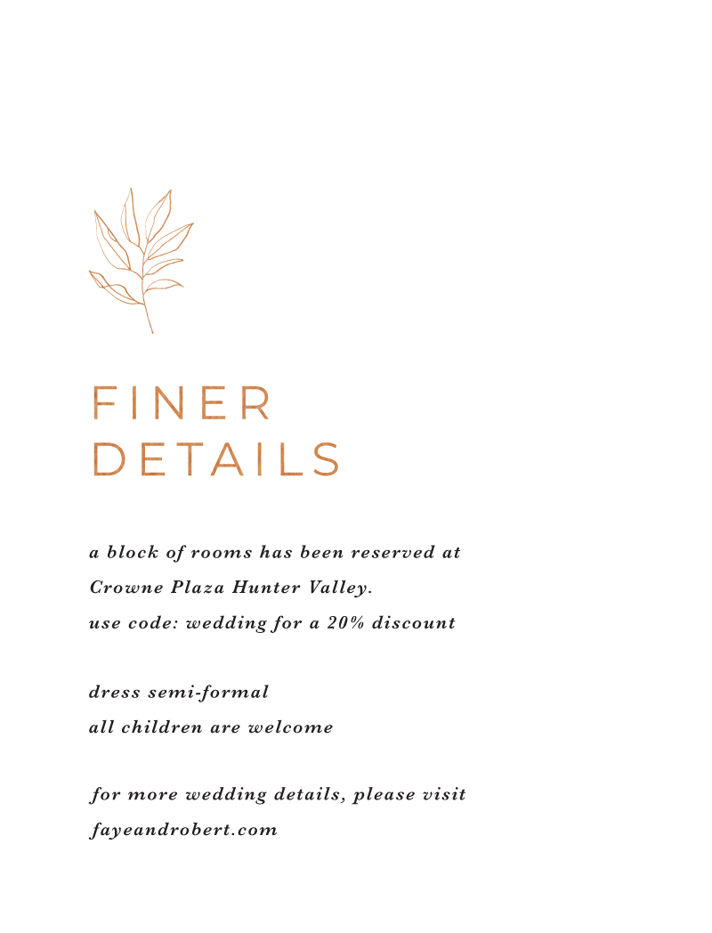 Rustic Leaves Information Cards - Flat Foil design preview