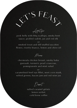 Impressionist Wedding Menu - White Ink design preview