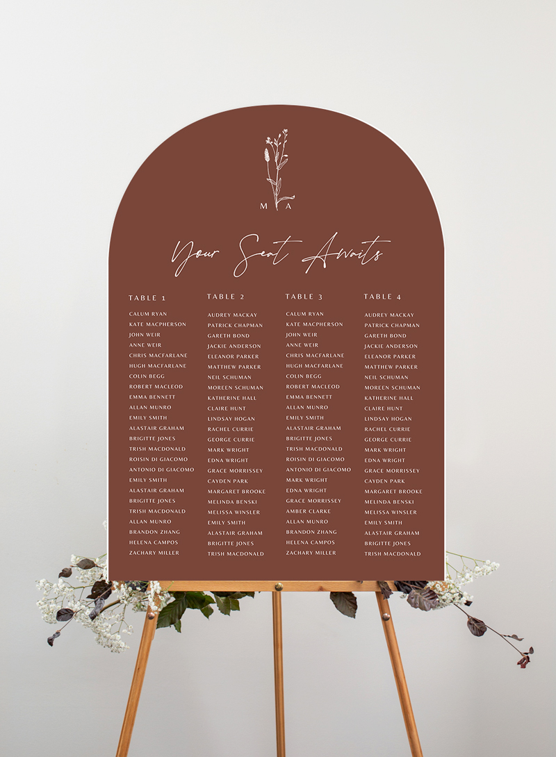 Night Bloom - Wedding Seating Chart