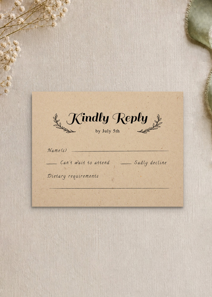 Rustic - RSVP Cards