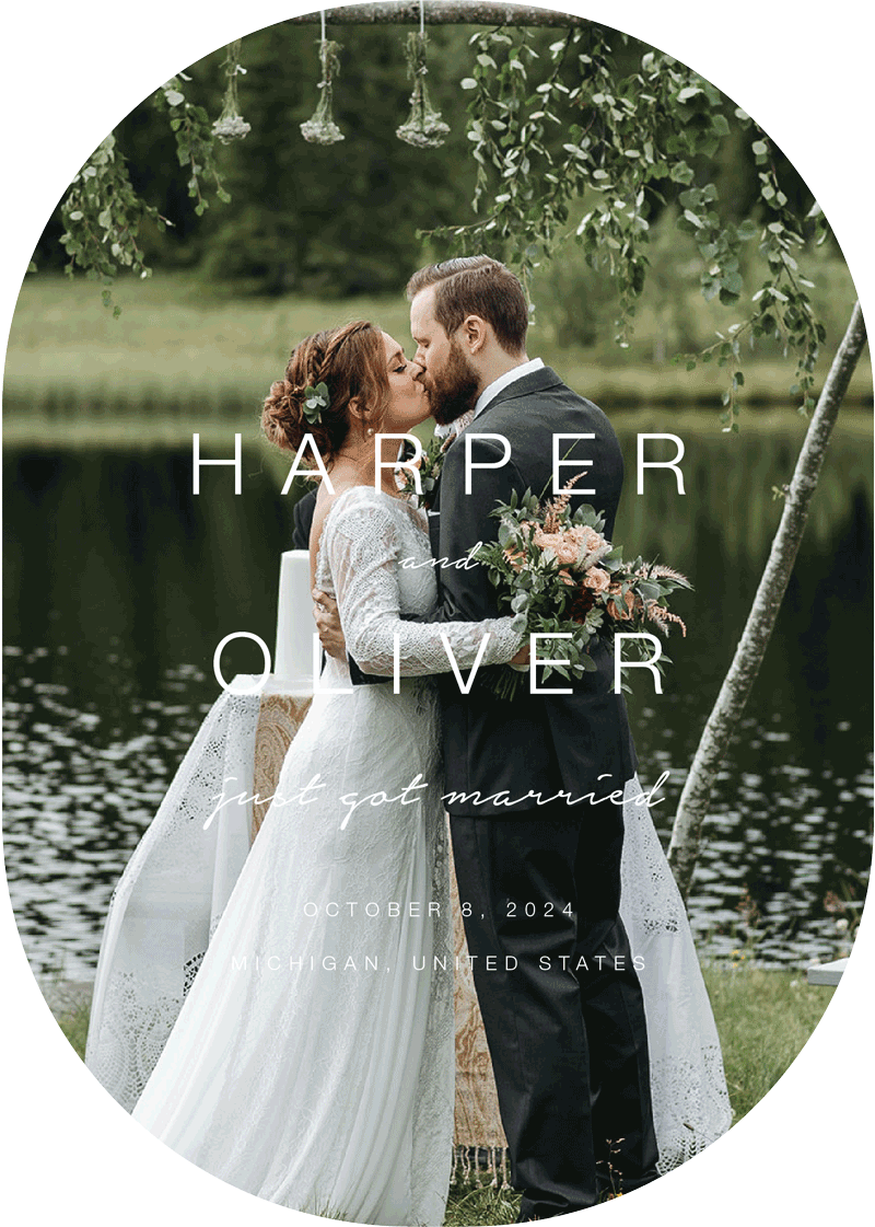 Shape Of Love Wedding Announcements - Digital Printing design preview