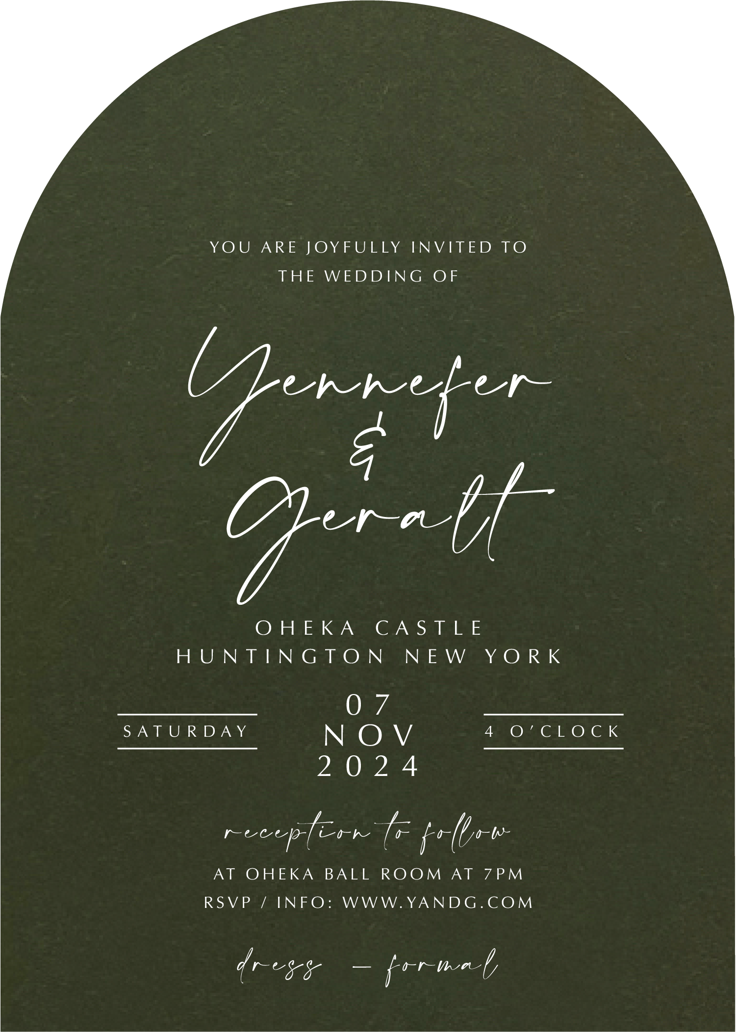 Arch Garden Wedding Invitations - White Ink design preview
