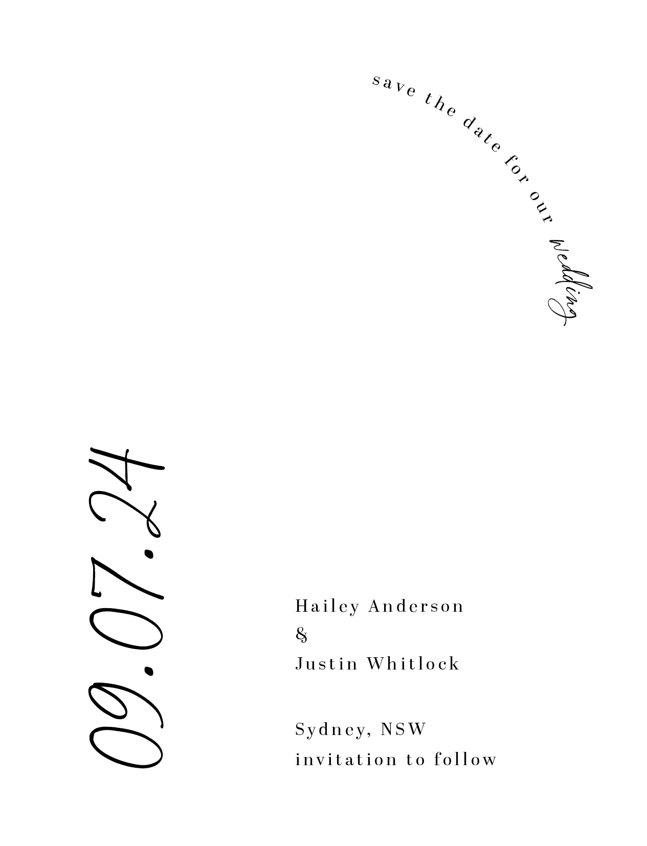 Align Save The Date - Letterpress design preview