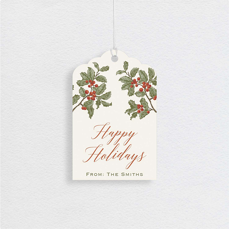 Hollies - Christmas Swing Tags