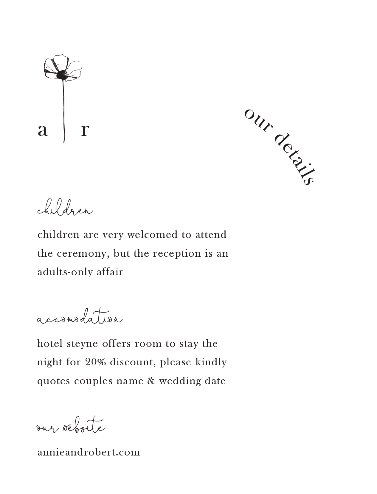 Delicate Poppy Information Cards - Digital Printing design preview