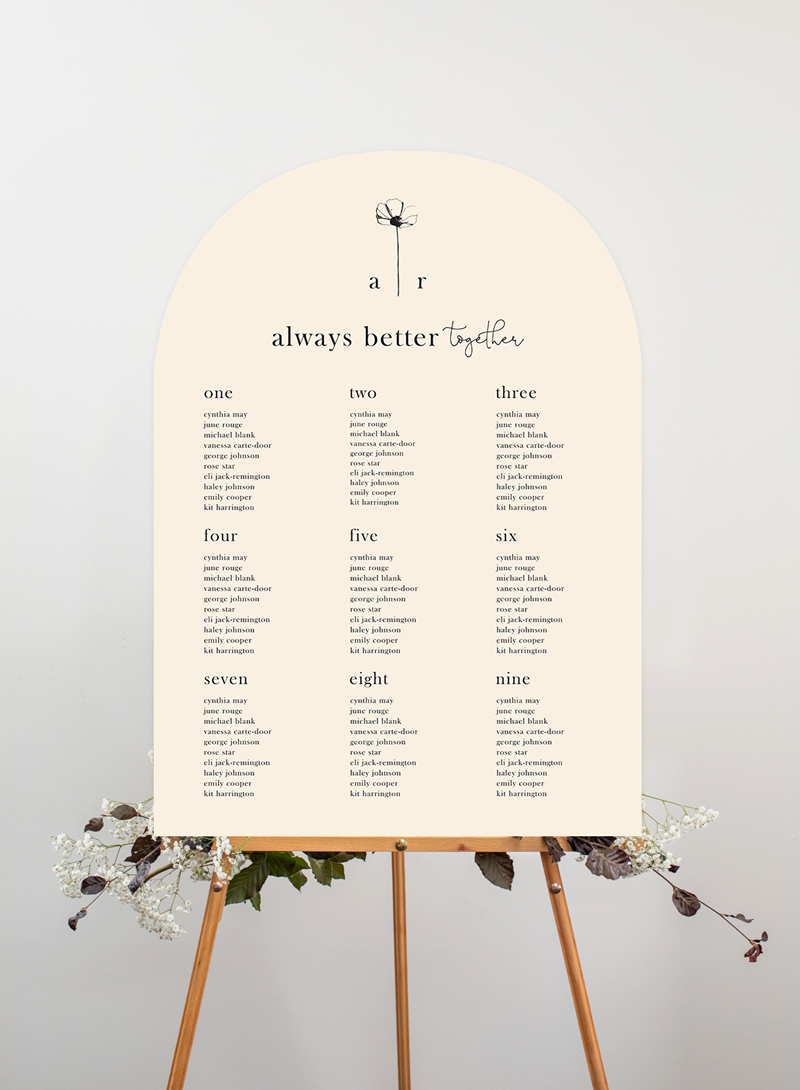 Delicate Poppy - Wedding Seating Chart