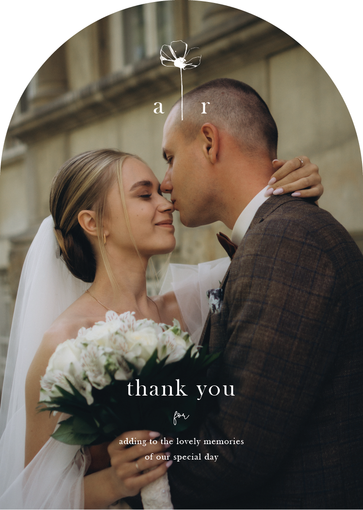 Delicate Poppy Wedding Thank You Cards - Digital Printing design preview