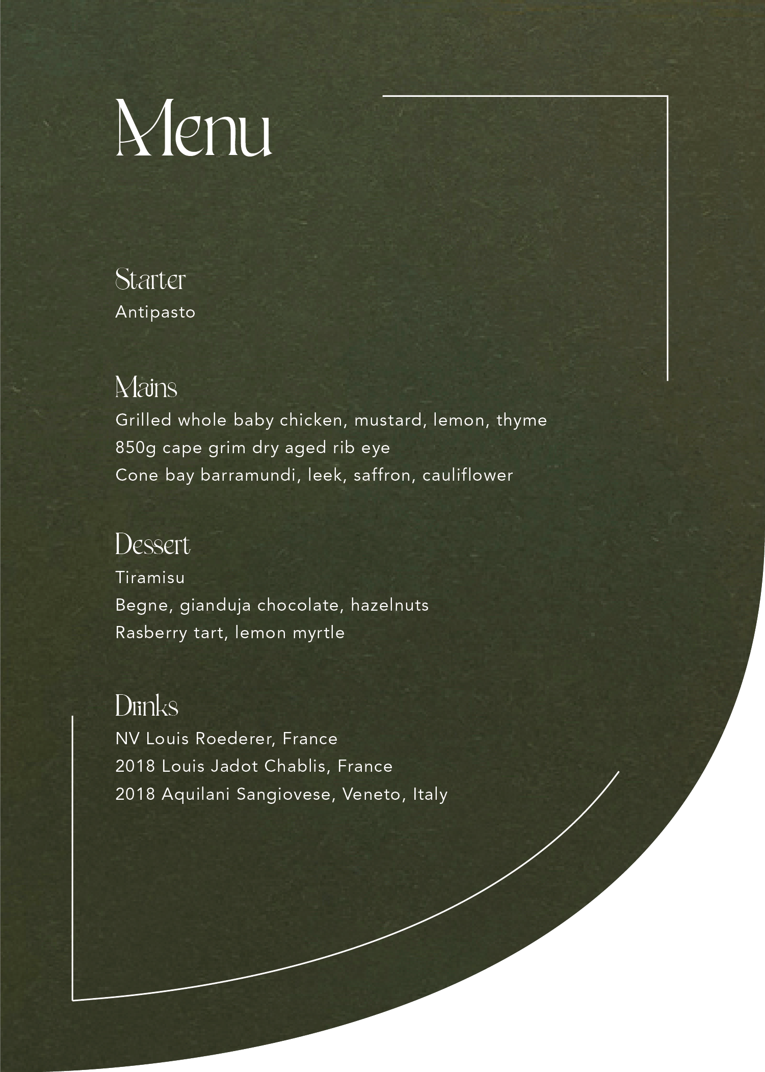 Belantara - Wedding Menu